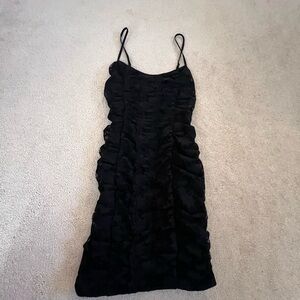 Urban Outfitters Black Ruched Bodycon Mini Dress